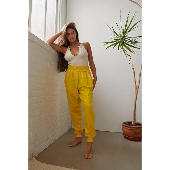 Out From Under Wyatt Drop Crotch Jogger Pant in Yellow Size XS - Picture 6 of 6